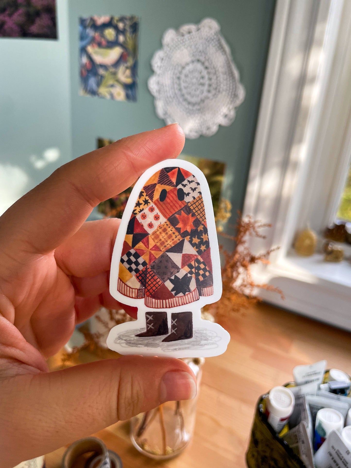 Quilted Ghost Vinyl Sticker