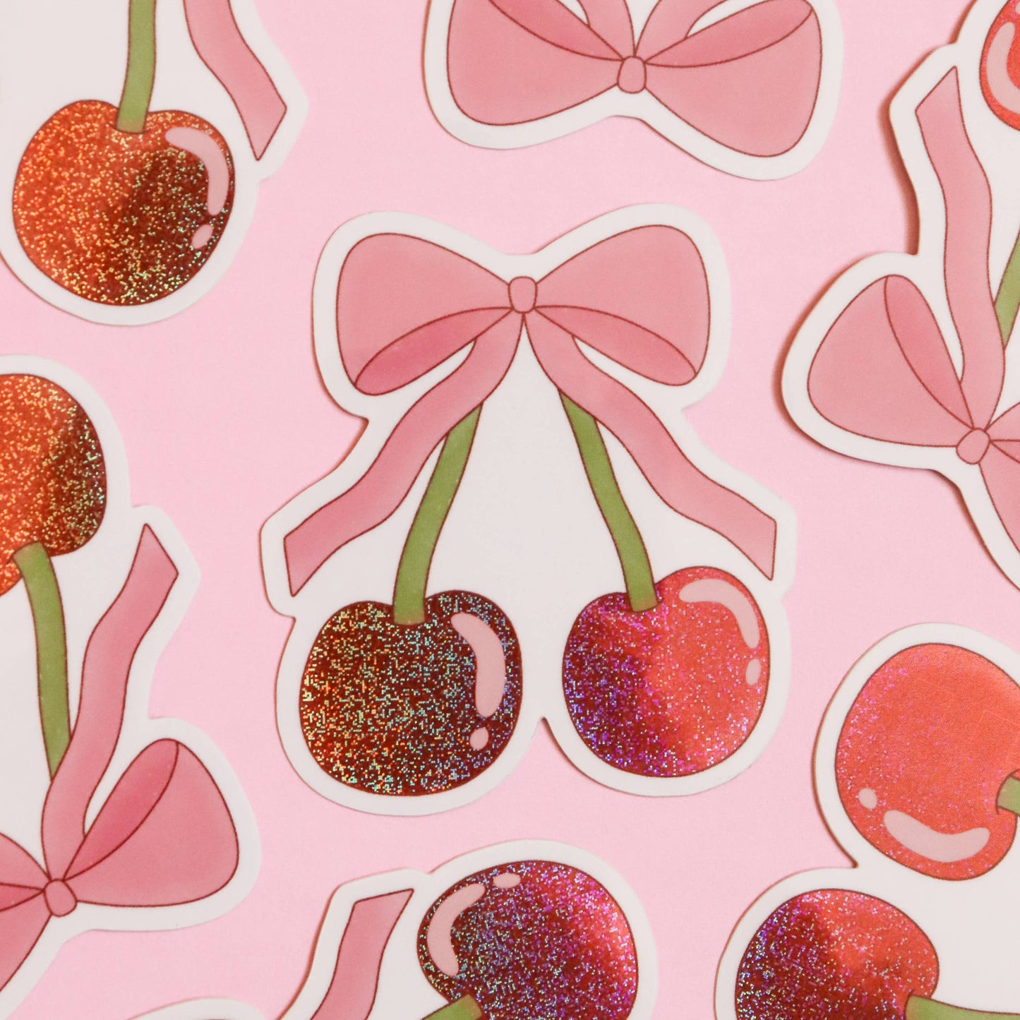 Sweet Cherries Glitter Sticker