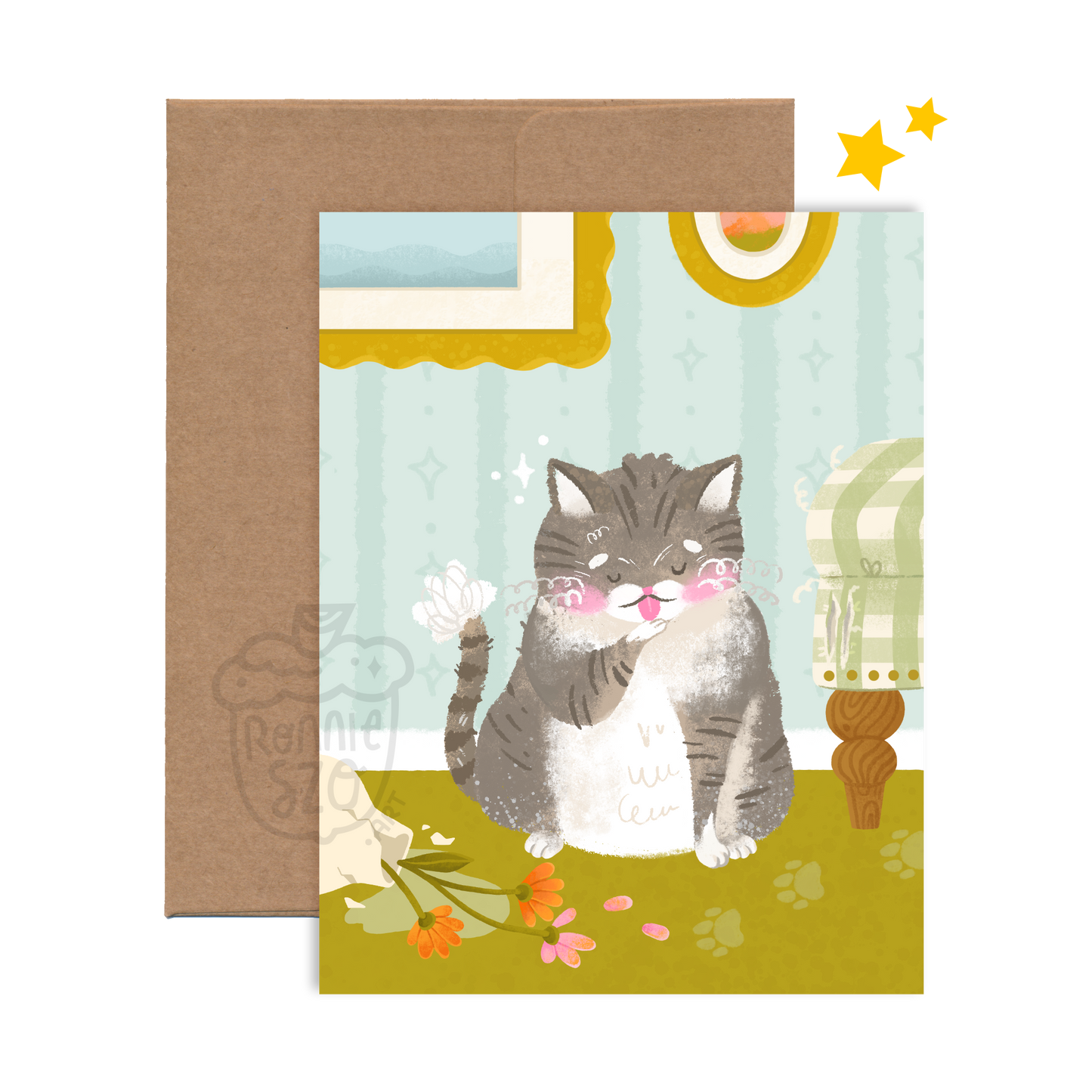 Chaos Grey Cat Card