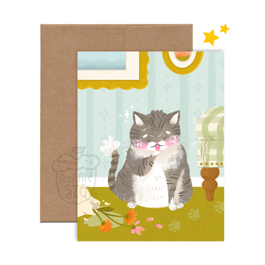 Chaos Grey Cat Card