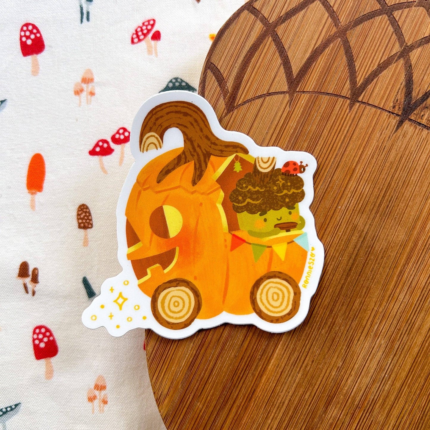 Pumpkin Acorn Car Sticker