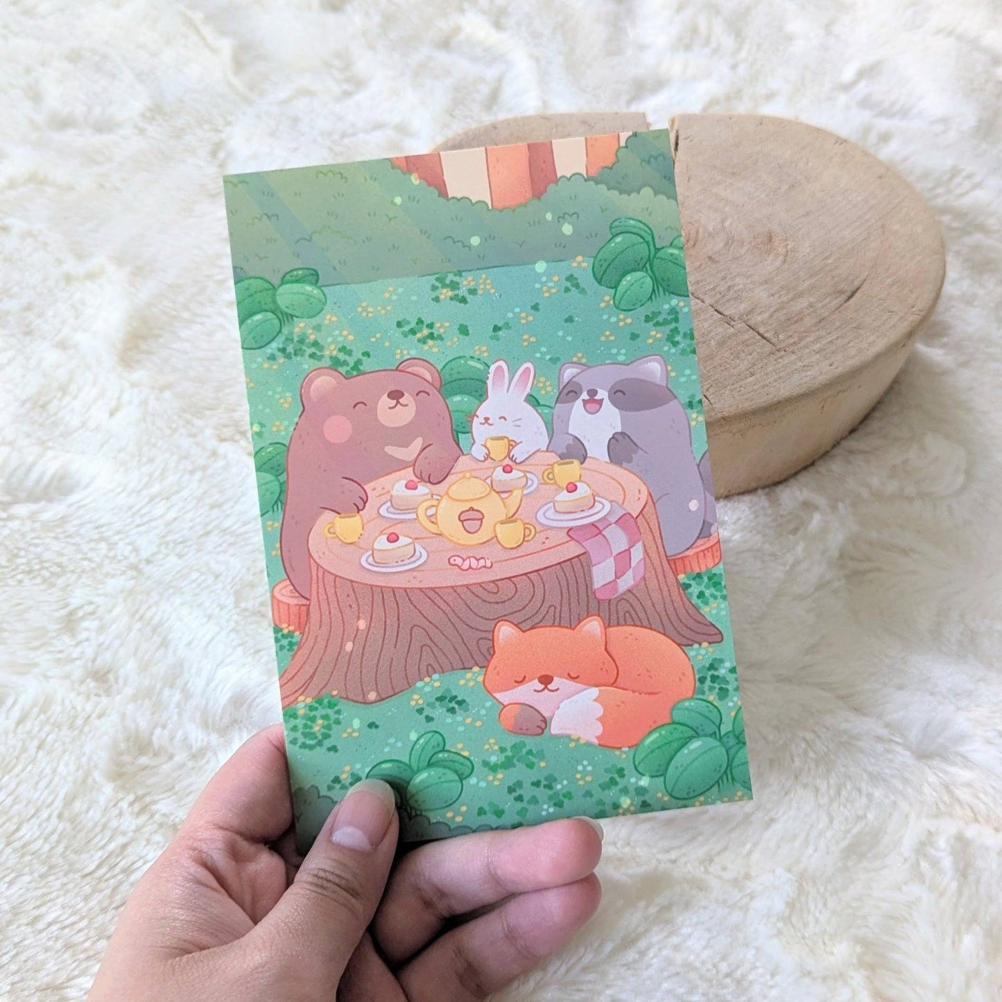 Woodland Tea Party Postcard