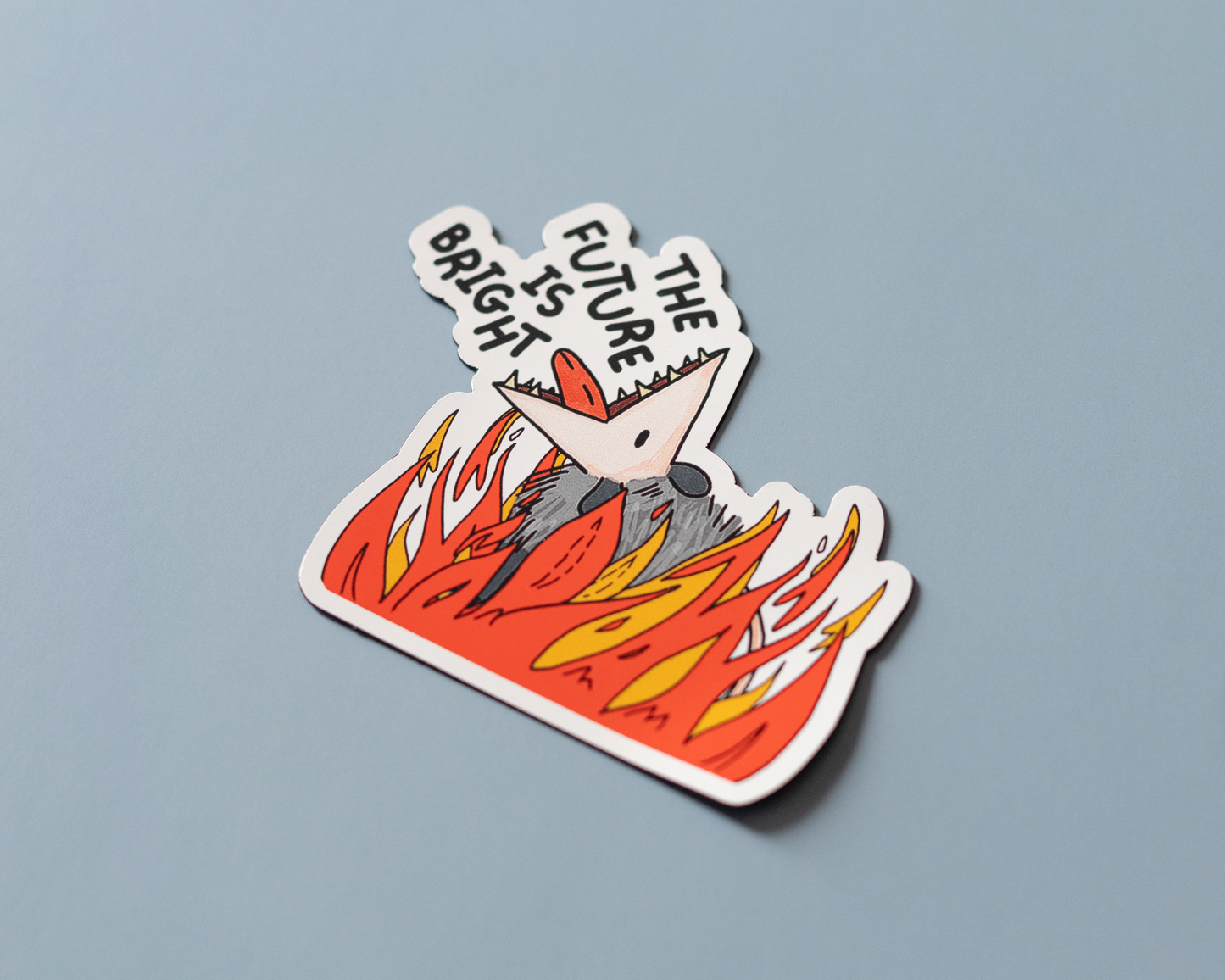 The Future is Bright Opossum Vinyl Sticker