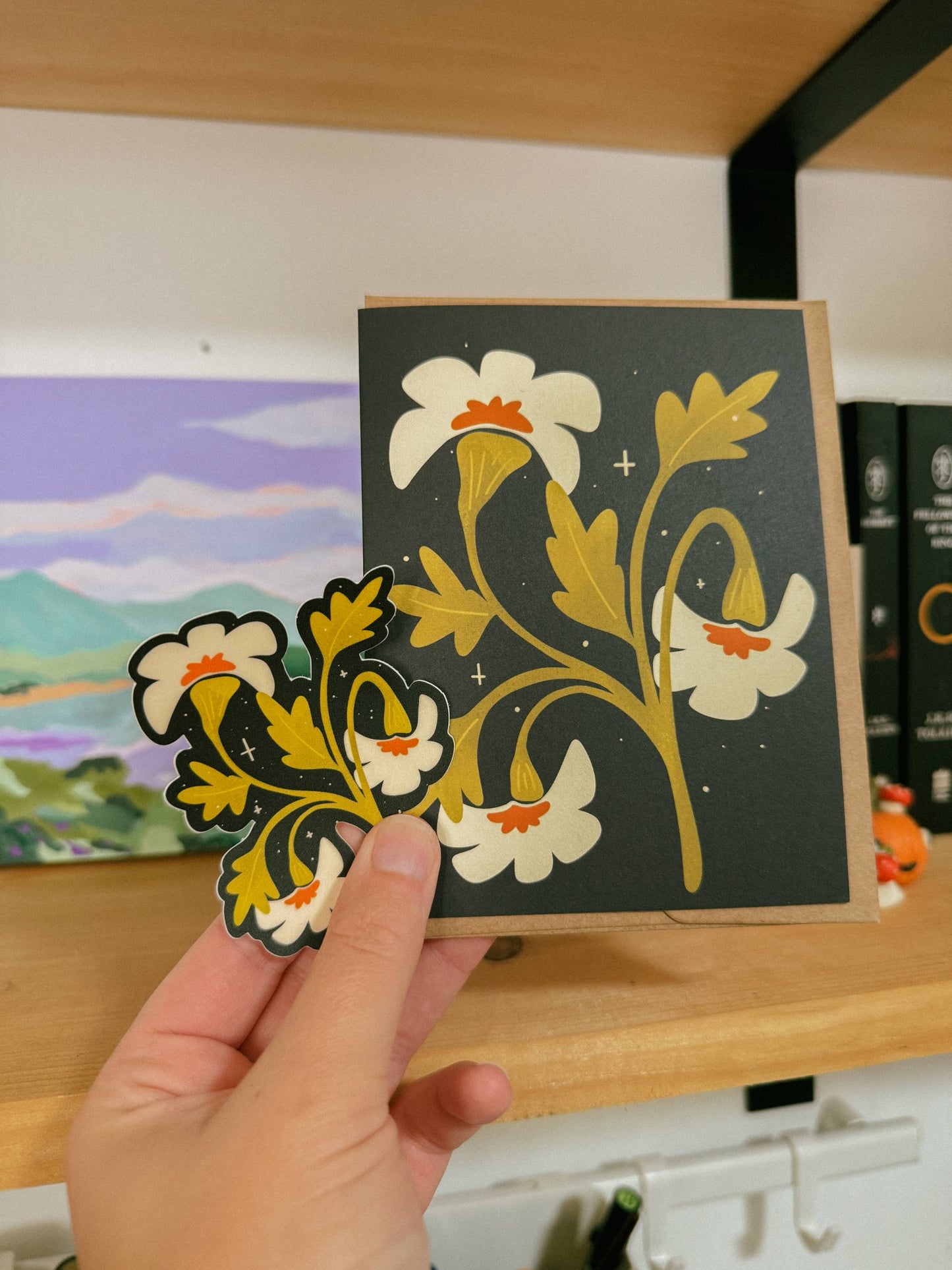 White Wildflower Sticker