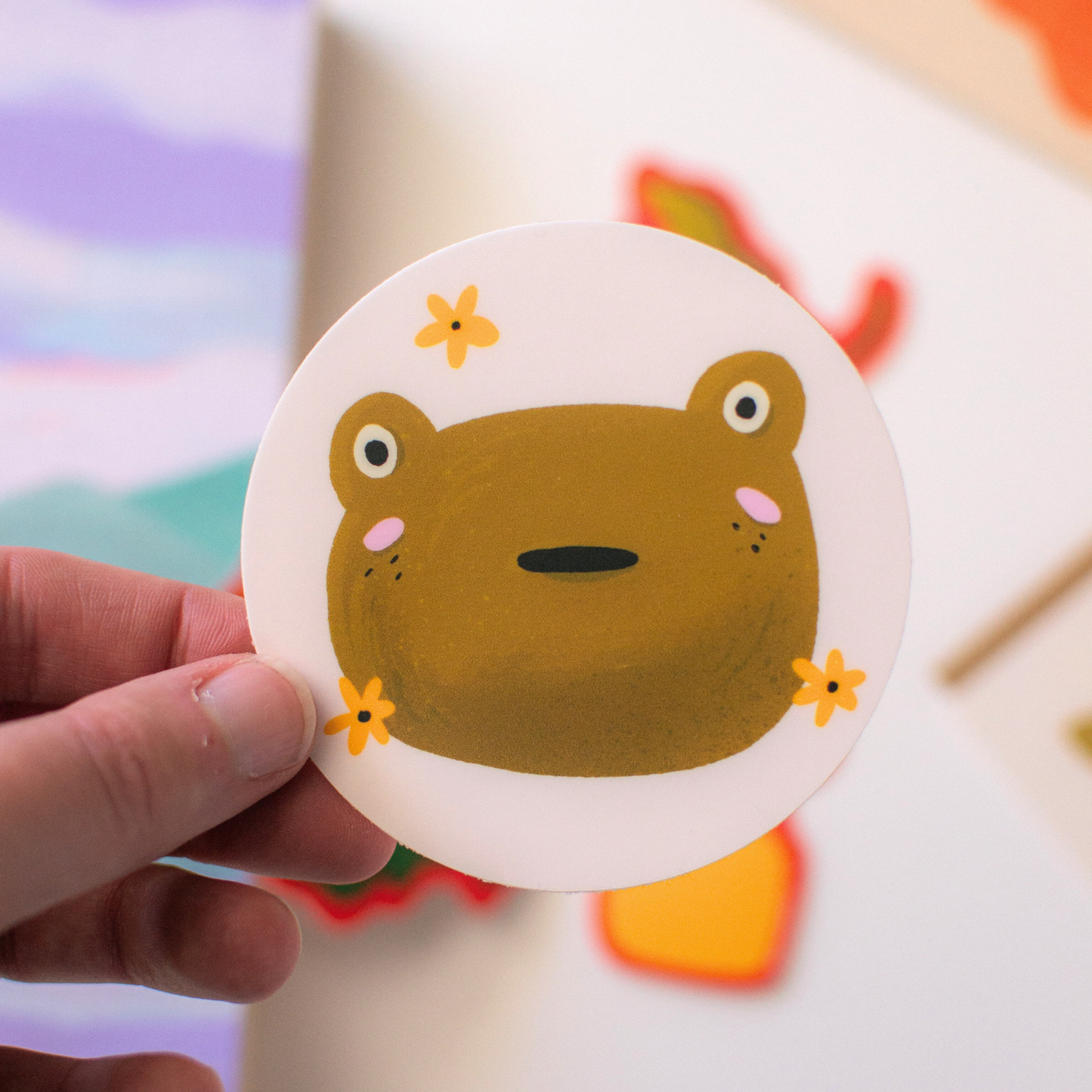 Floral Frog Sticker