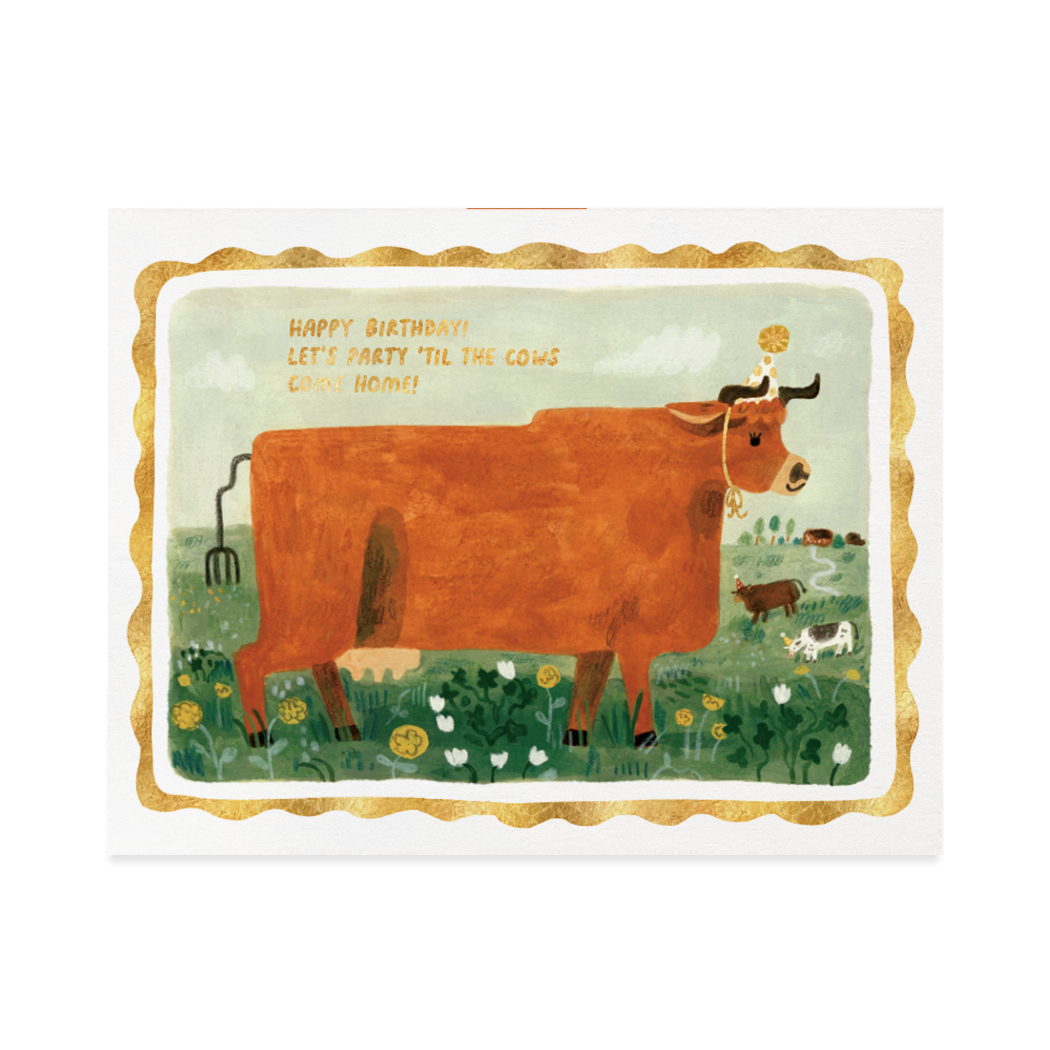 Cow Birthday Greeting Card
