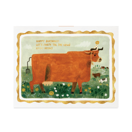 Cow Birthday Greeting Card