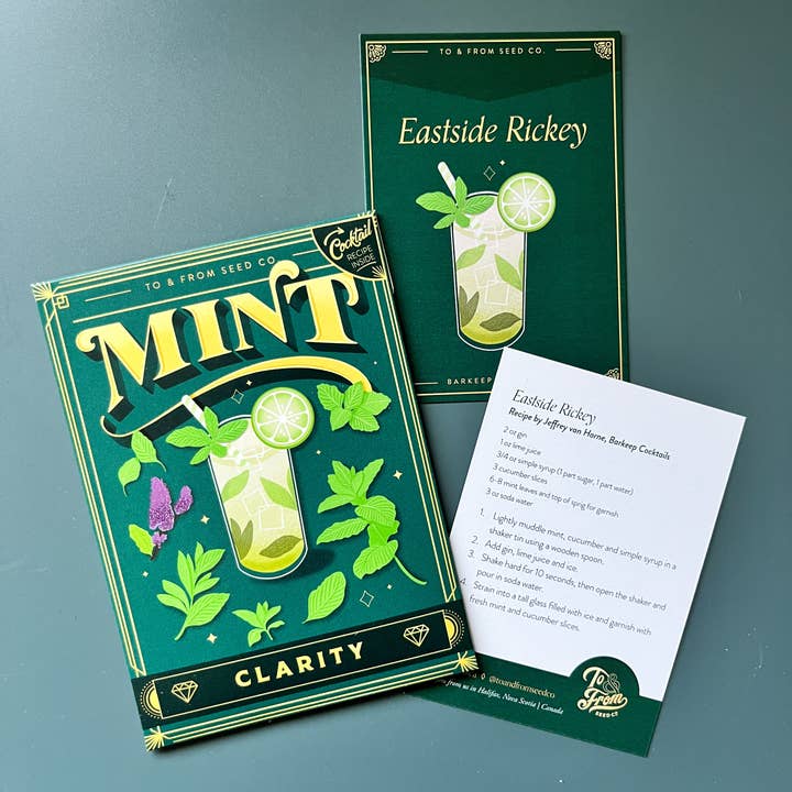 Seed Packet & Cocktail Recipe - Mint