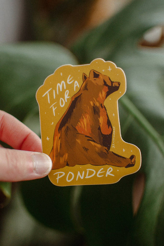 Time for a Ponder Grizzly Bear Sticker