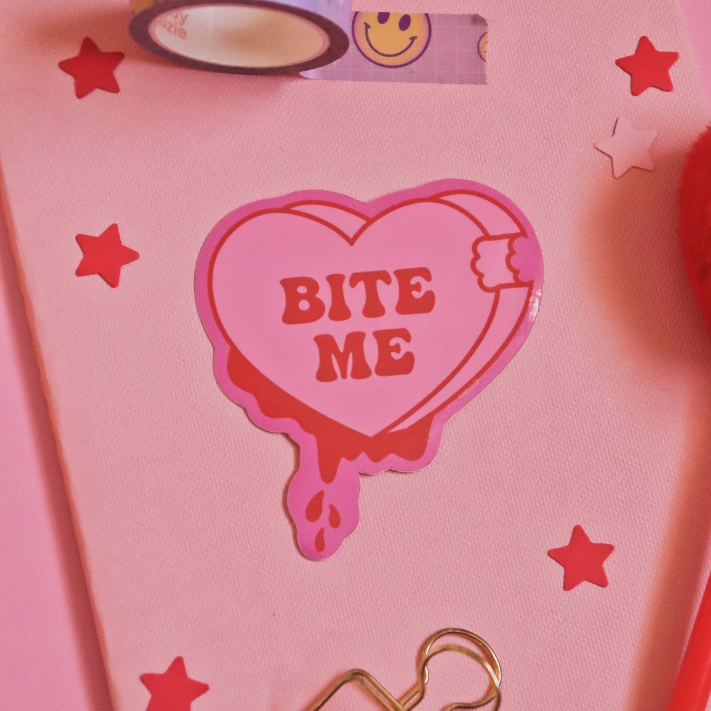 Bite Me Candy Heart Sticker