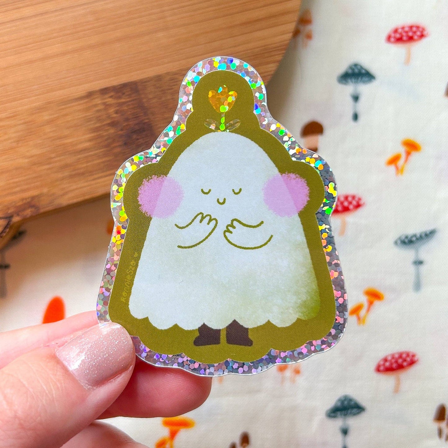 Tulip Ghost Glitter Sticker