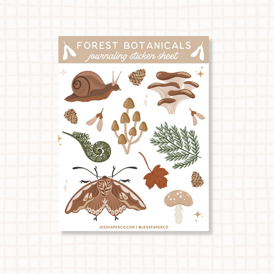 Forest Botanicals Journaling Sticker Sheet