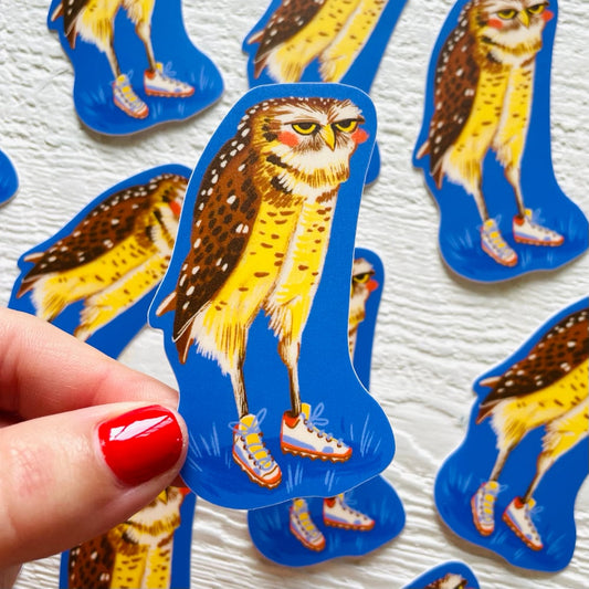 Hiking Owl Sticker