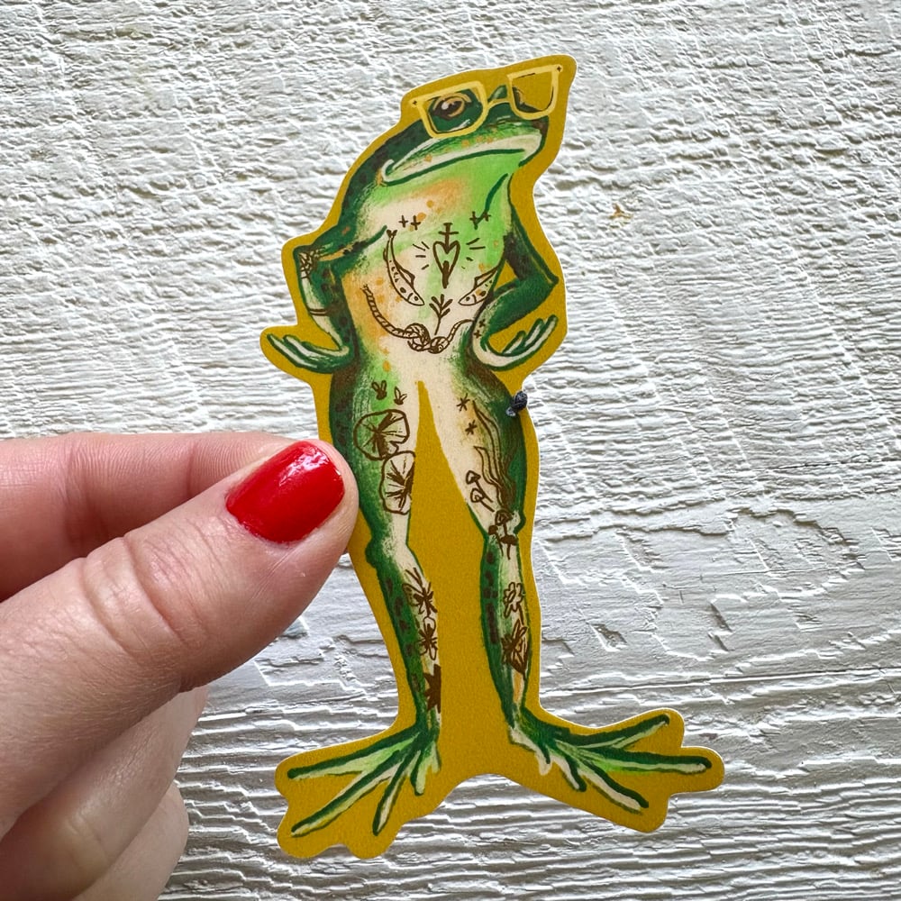 Hipster Frog Sticker