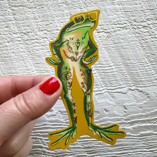 Hipster Frog Sticker