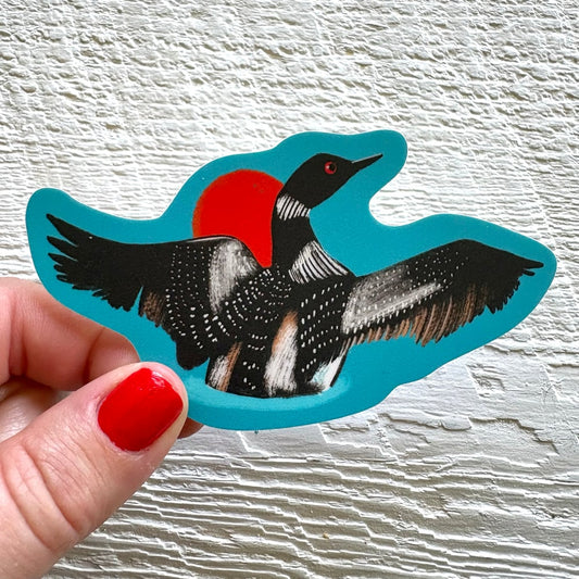 Loon and Moon Sticker