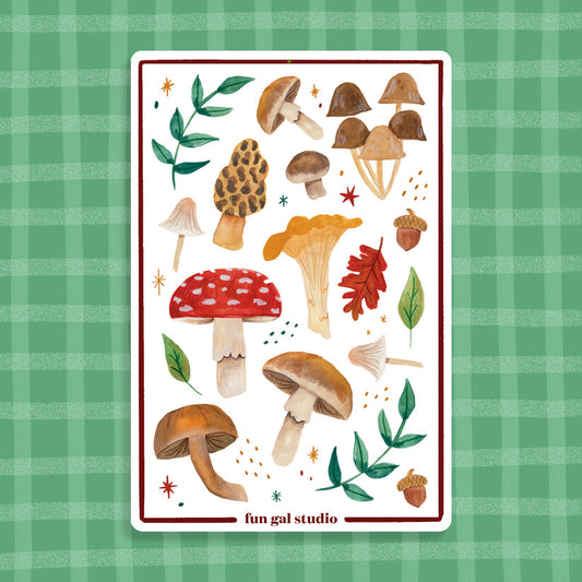 Mushrooms Paper Sticker Sheet