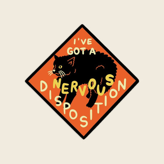 Nervous Disposition Cat Sticker