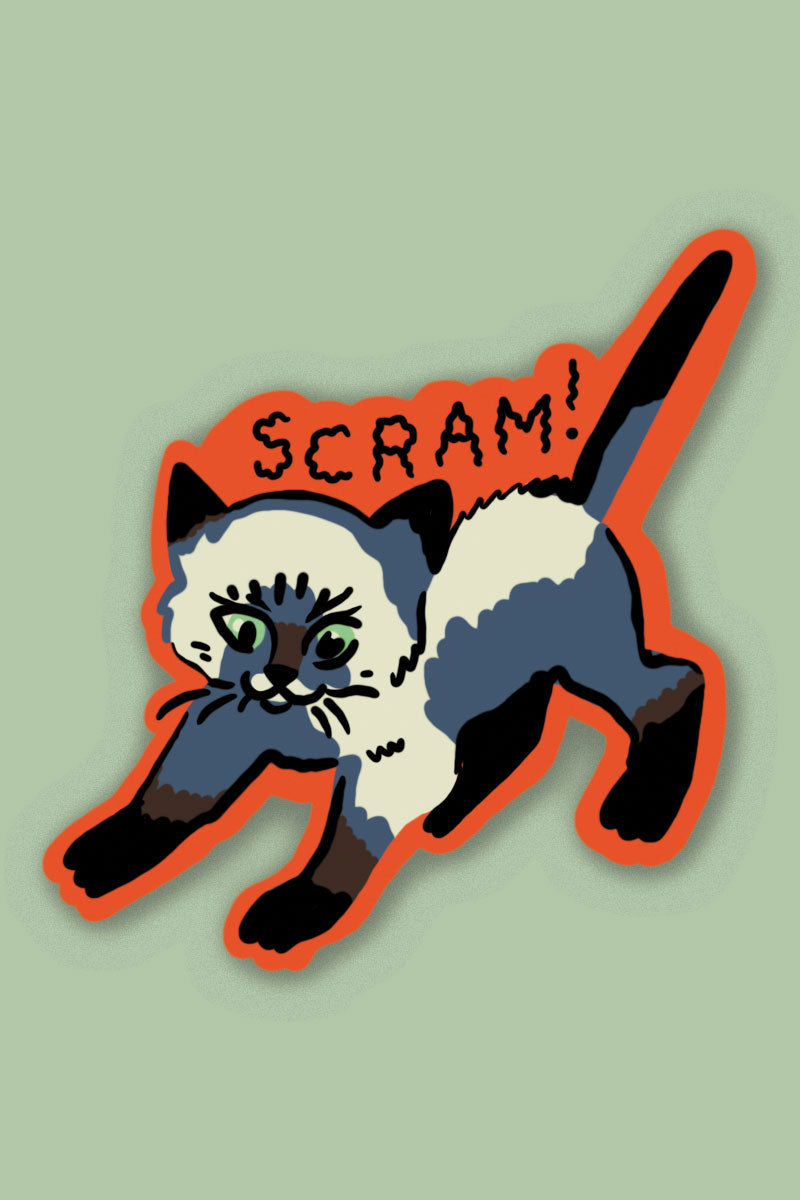 Scram Cat Sticker