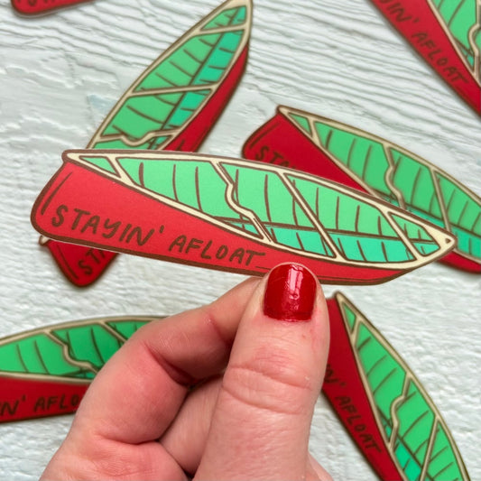 Stayin' Afloat Canoe Sticker