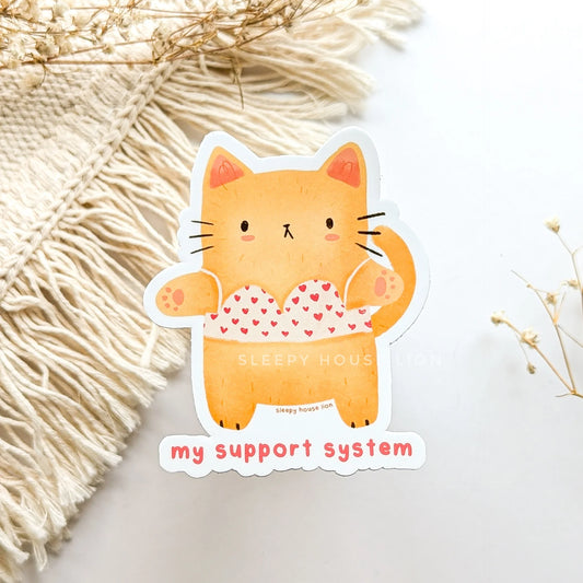 Support System Cat Bra Sticker