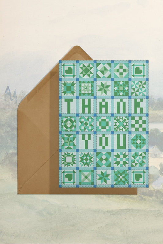 Thank You Patchwork Quilt Greeting Card