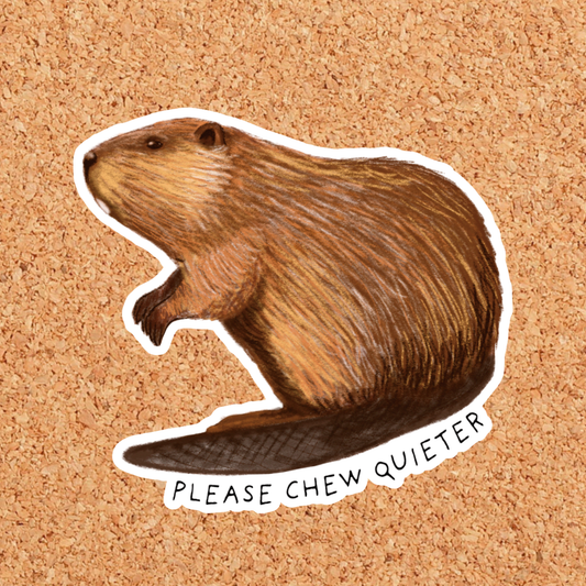Chew Quieter Beaver Sticker