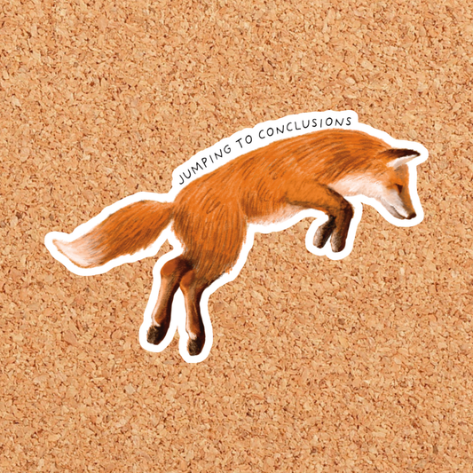 Jumping to Conclusions Fox Sticker