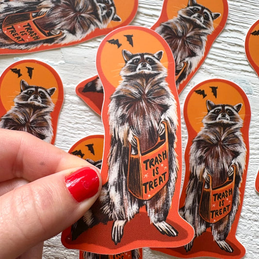 Raccoon Trash Halloween Sticker