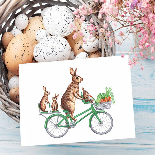 Bunnies on Bikes Greeting Card