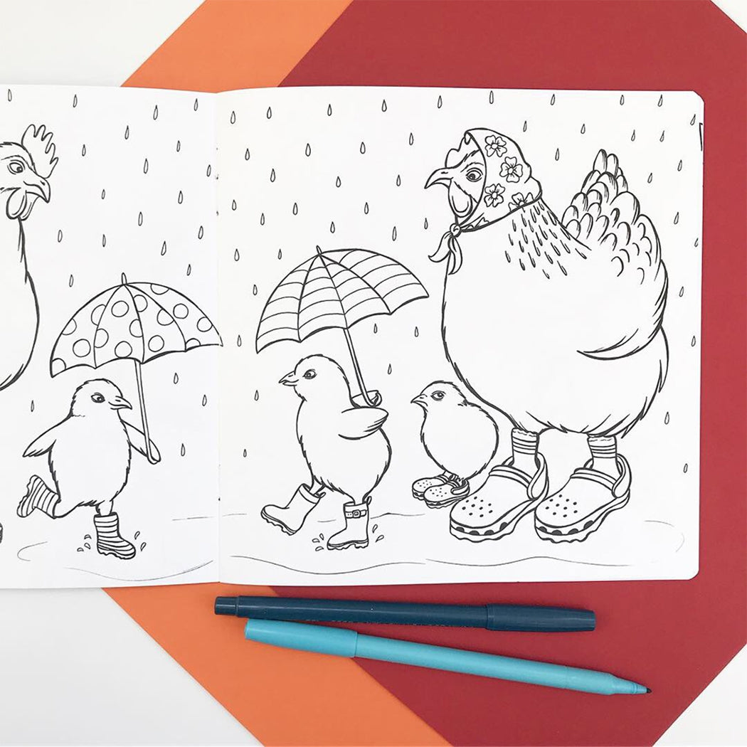 The Fashionable Hens Colouring Book