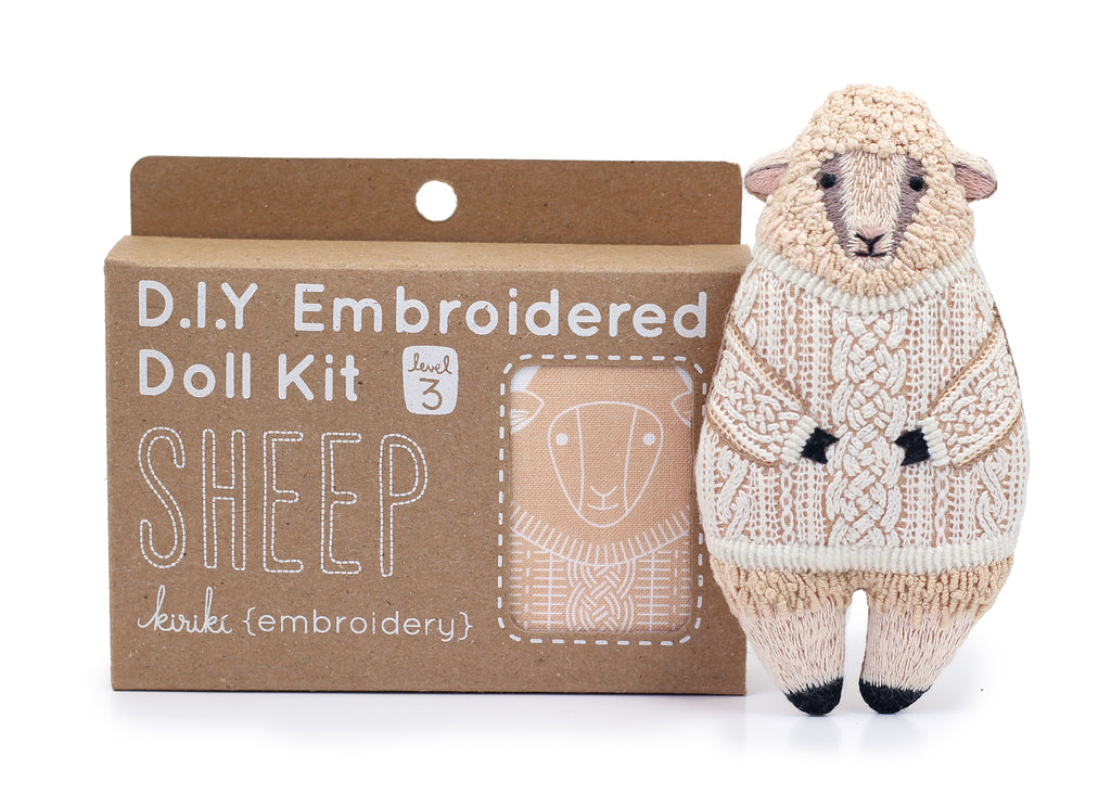 Embroidered Doll Kit - Sheep Level 3