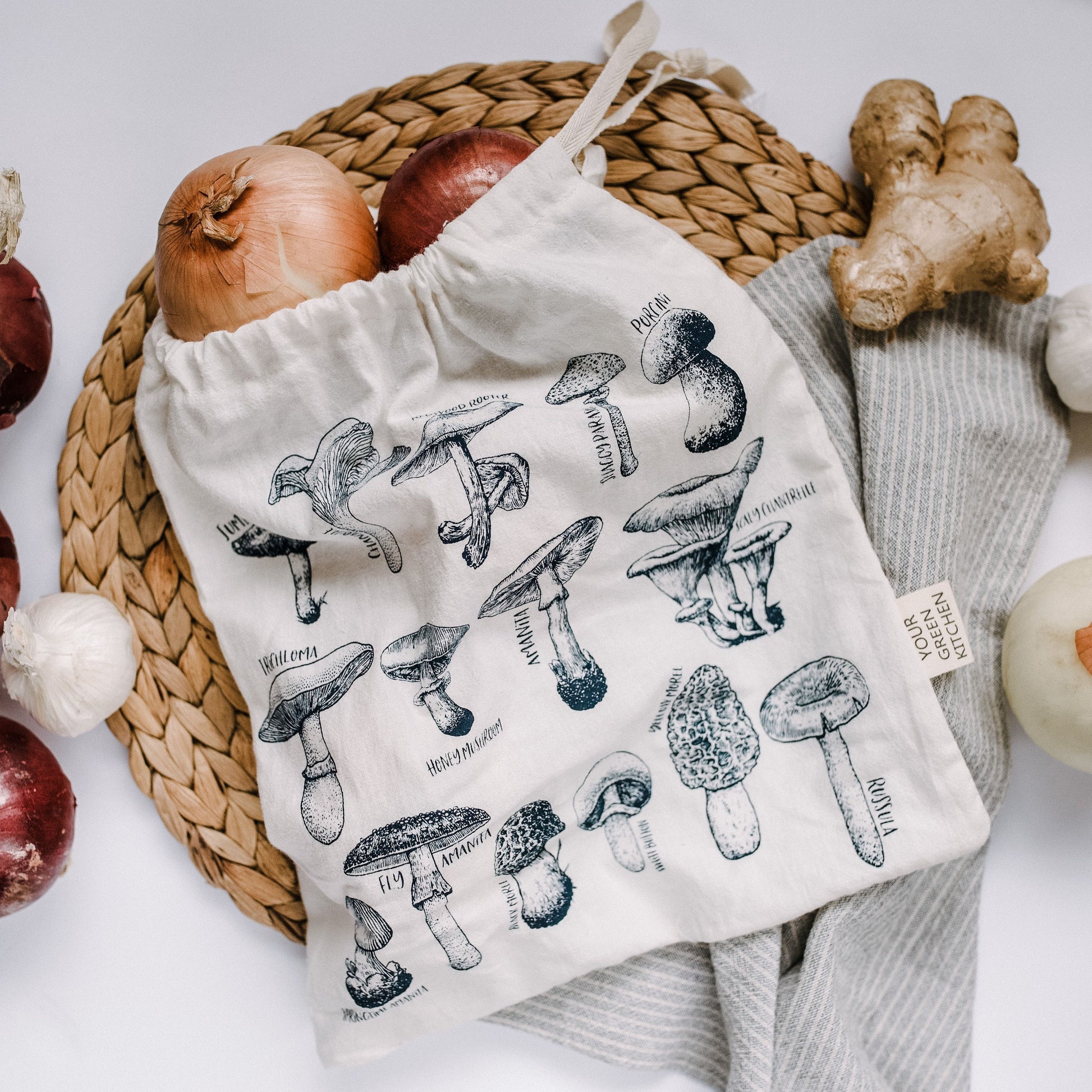 Cotton Produce Bag - Mushrooms -  - Kinsfolk Shop