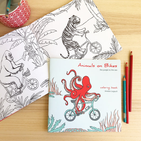 Animals on Bikes (From Jungle to Sea) Colouring Book