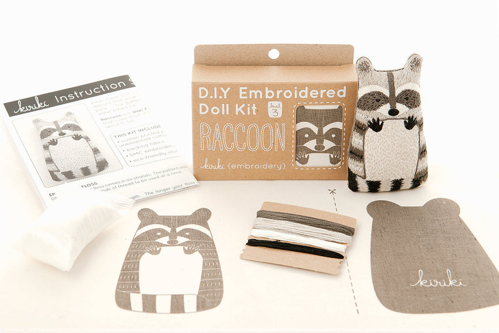 Embroidered Doll Kit - Racoon