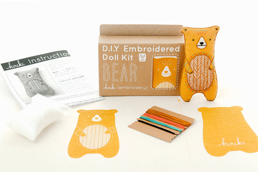 Embroidered Doll Kit - Bear Level 2
