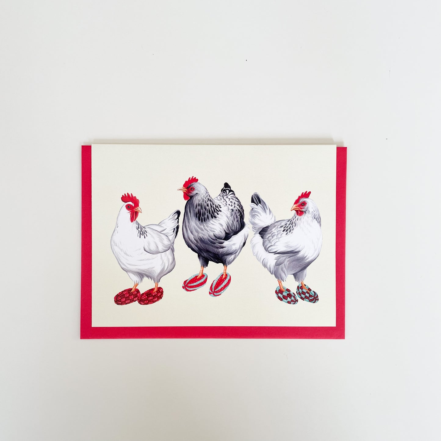 Hens in Slippers Card