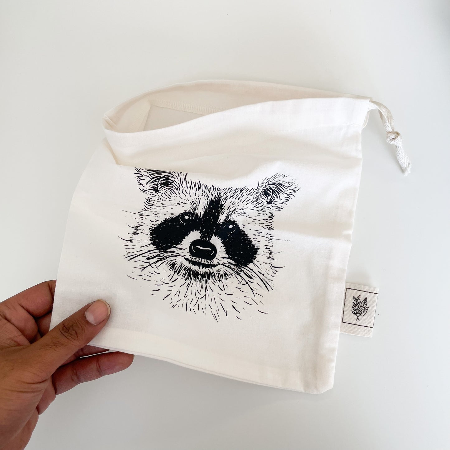 Small Cotton Produce/Gift Bag - Racoon