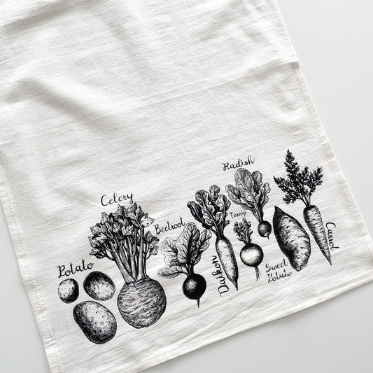 Root Vegetables Tea Towel